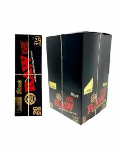 Raw Black Classic Cone - 1.25 Size - 20 Counts Per Pack - 12 Packs Per Display