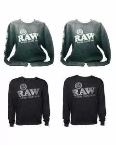 Raw - Black Crewneck - Sweatshirt  With Zipper Pocket