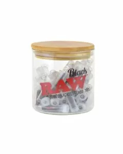Raw Black Glass Tips - 50 counts Per Jar