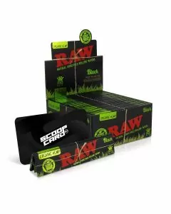 Raw Black Organic Slim Hemp Papers - King Size - 32 Counts Per Pack - 50 Packs Per Box