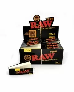 RAW CLASSIC - BLACK TIPS - 50 PER PACK - 50 PACK PER BOX