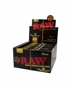 Raw - Classic  Black King Size Slim Tips Connoisseur - 24 Counts Per Box