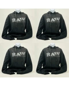 Raw Hoodie Black 100 Percent Cotton With Black Logo 2xlarge 