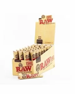 Raw Organic Cone Pre Roll 1.25 - 6 Counts Per Pack - 32 Packs Per Box
