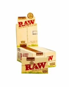 Raw Organic Hemp Single Wide Rolling Papers 25 pack per box