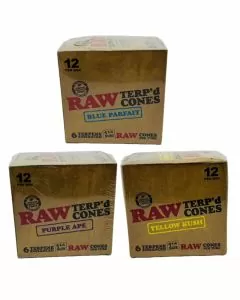 Raw - Terp'd Cones - 1 1/4 Size - 6 pieces Per Pack - 12 Pack Per Box