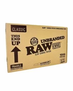 Raw - Unbranded Cone - 11/4 Size - 1000 Counts - Bulk Box