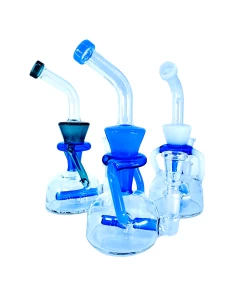 Recycler Bent Neck Waterpipe With Inline Perc - 7 Inch - Wpag74