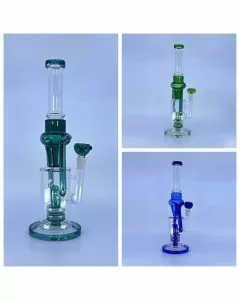 Recycler Waterpipe With Double Showerhead Perc - 13 Inch - WPAG140
