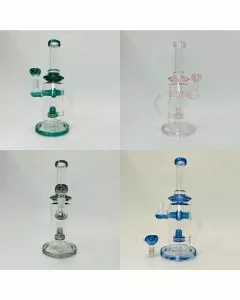Waterpipe 10" Inch - Recycler With Ufo Perc (Rh-135) - Teal Green