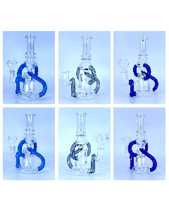 Waterpipe 7" Inch - Recycler With Inline Perc - Assorted Color