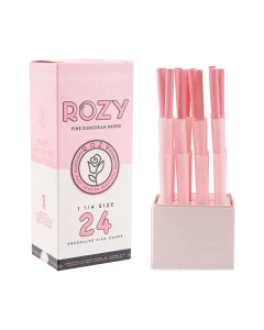 Rozy Bouquet Pink Papers With Prerolled Tips - 1 1/4 Size - 24 Packs Per Box