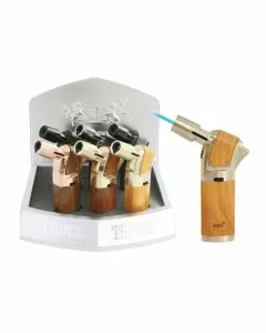 Scorch Torch 45 Degree Turbo Torch With Hold Button - Wood Design - 6 Counts Per Display (61715)