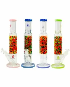 Sense Glass - 15.5 Inch Waterpipe - Straight With Water Beads - WP-2812-E