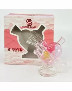 Sense Glass "Amor" Mini Bubbler - Pink Heart