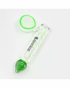 SENSE GLASS HANDPIPE - FROSTER BOWL WITH GLOW IN THE DARK RIM - 5 INCH 