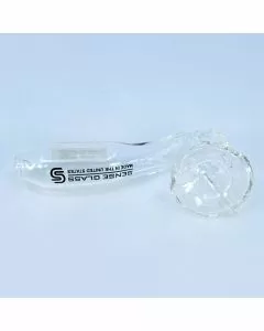 Sense Glass Sherlock Handpipe 4 Inch -  Flower Clear - Hpsg28