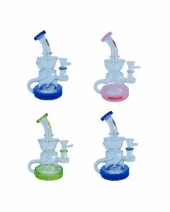 Sense Glass Waterpipe - 6.5 Inch - Recycler Bent Neck With Showerhead Perc - WP-2808
