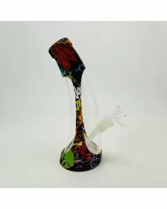 Silicone and Glass Waterpipe - 9 Inches 