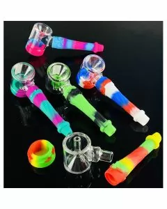 SILICONE HANDPIPE - 5" INCH - WITH WATER - ASSORTED