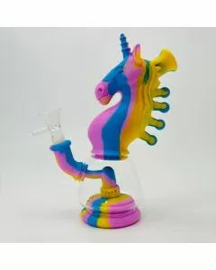 Silicone Unicorn Waterpipe - 8 Inches - Assorted Colors - (SL5018)