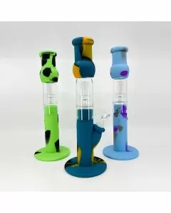 WATERPIPE SILICONE 13" INCHES - WITH SHOWERHEAD PERC - ASSORTED COLORS 