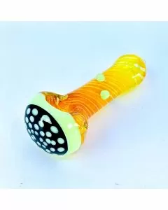 Silver Fume Handpipe With Honeycomb Head - 4 Inch - Assorted Colors - HPMS89