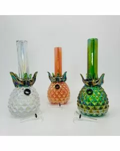 Soft Glass - Pineapple - Waterpipe - 10 Inches (GR-Y-58) 