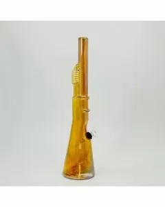 Soft Glass Waterpipe - 15 Inches -  Assorted Colors - Assorted Designs - GR-Y-114