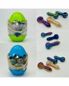 Spoon Electroplated - Handpipe - 4 inches - Egg Display - Assorted Designs