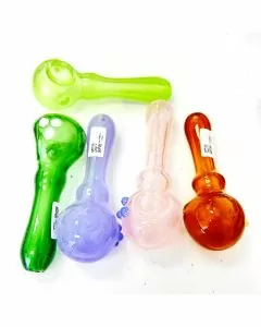 Spoon Handpipe With Triple Marbles - 4 Inch - Glow In The Dark - Assorted Colors - Price Per Piece - HPSO2