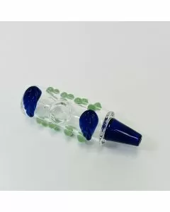 Steamroller Handpipe with Dots and Leaves - 4.5 Inch - HPSI57