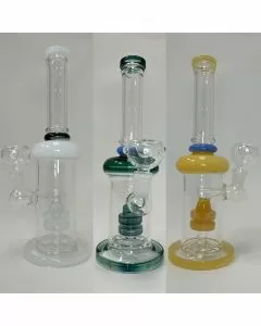 Straight Tube Waterpipe With Perc - 10 Inch - WPLG255