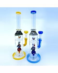 Straight Waterpipe With Honeycomb And Birds Perc - 13 Inch - WPAG92