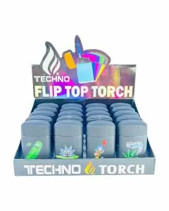Techno Torch - Flip Top - 20 Counts Per Display - Assorted Designs