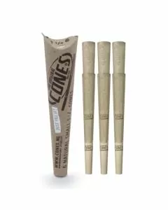 The Original Cones Natural Pre-rolled Papers Small 1 1/4 Size Cones 84mmx26mm - 6 Per Pack - 32 Counts Per Box - Paper pack - Unbleached