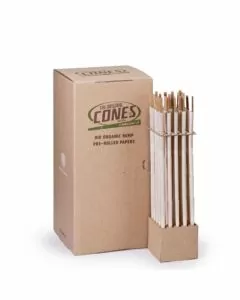 The Original Cones - Bio Organic Hemp Pre-rolled Papers - 900 Pieces Per 4 Canister - 98mmx26mm - Small De Luxe 1 1/4 Size