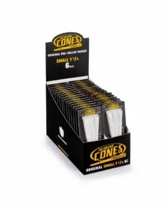 The Original Cones - Small 1 1/4 Size Blister Pack - 83mmx26mm - 6 Cones Per Pack - 32 Packs Per Box - Bleached