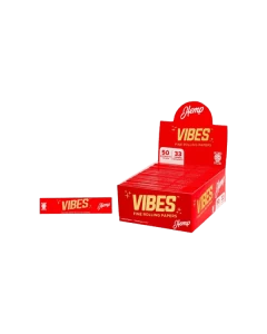VIBES HEMP KING SIZE HEMP ROLLING PAPER - 33 COUNT IN BOOKLET - 50 BOOKLET IN BOX