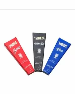 VIBES KING SIZE PRE ROLLED CONES - 3 CONES PER PACK - 30 PACK PER BOX