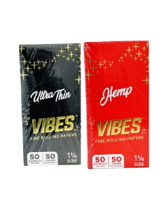 VIBES FINE ROLLING PAPERS - 50 PAPERS PER PACK - 50 PACK PER BOX