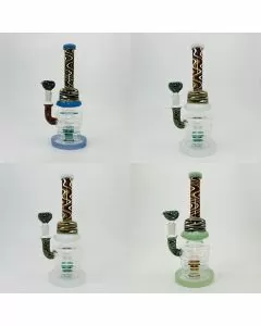 Waterpipe - Tube Wig-wag With Showerhead Perc - 10 Inches - (RH-164)