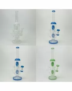 Waterpipe - Recycler With Double Hive Showerhead Perc - 13 Inches - (RH-174)