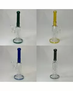 Waterpipe 10 Inch - Ribbed Ring Tube With Dual Perc
