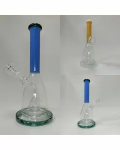 Waterpipe 10 Inch Bell Vase, Tube Color With Showerhead Perc