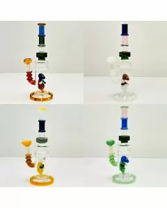Waterpipe 12" Inch - With Multi Rings Tube and Character Showerhead Perc