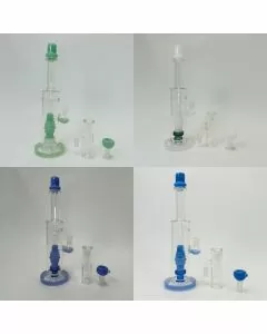 Waterpipe - 12 Inches - Straight With ASH Catcher and Showerhead Perc - (RH-156)