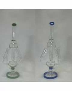 WATERPIPE 18" INCH - RECYCLER FOUR HONEYCOMB WITH TREE PERC -ASSORTED