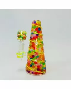 Waterpipe 6.5  Inches - Christmas Tree With Water Beads- Glow in the Dark-Yellow