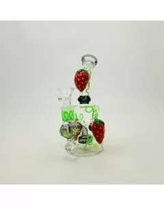  Waterpipe - 6 Inches - 3d Strawberry - Glow in the Dark
